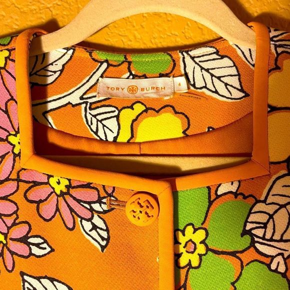 TORY BURCH Wallpaper Floral Twill Nadia Retro Mini Dress Nostalgic Vacation 4 - Picture 5 of 16